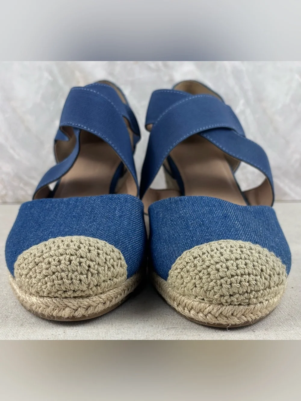 Dream Pairs Denim Blue Espadrille Wedge Sandals Women’s 10 Summer
